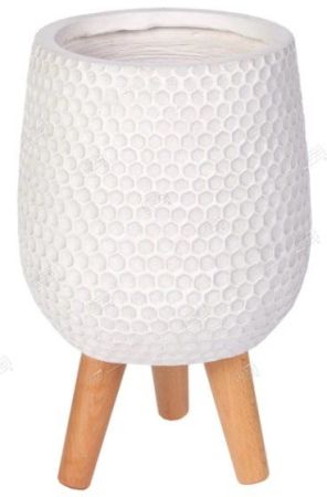 Кашпо файберстоун Ханни, ваза с подставкой, белое, 32*43см, 21,9л, IDEALIST LITE