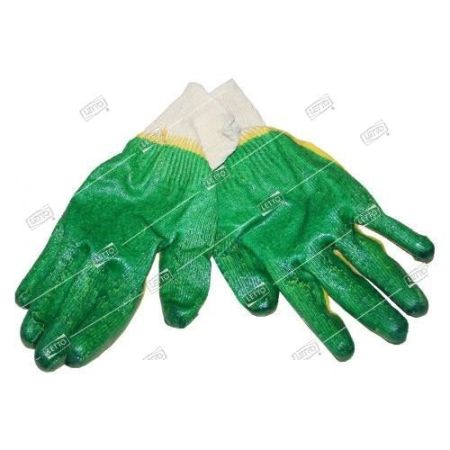 Перчатки 2латексным покрытием Желто-зеленые Россия Л (100)