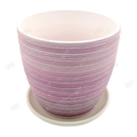 Кашпо керамическое Букле №4, розовый крокус, d21 h19см, 4,2л, КС-К4-196-09