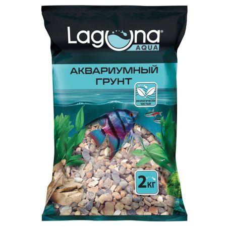 грунт для аквариума светло-коричневый меланж, 2-4мм, 2кг, laguna