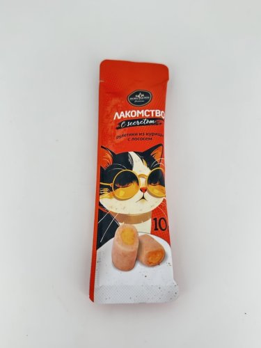 лакомство для кошек secret for pets мягкие рулетики из курицы с лососем 10г 