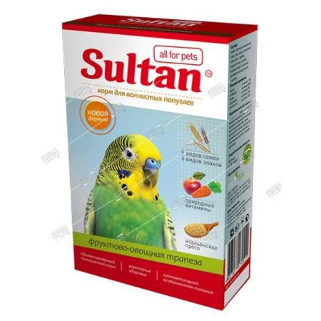 султан трапеза корм для волнистых попугаев фруктово-овощной 500г
