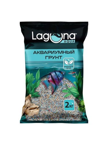 грунт для аквариума калейдоскоп, 0,8-2мм, 2кг, laguna