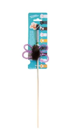игрушка-дразнилка для кошек бабочка на веревке 50см зооник