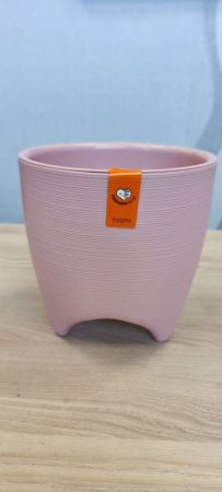 Горшок пластиковый Де Коста, с вкладкой, розовая пудра, 16*16см, 2,25л
