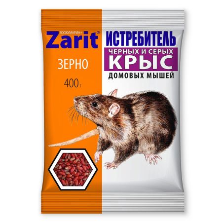 Средство от крыс и мышей зерно ИСТРЕБИТЕЛЬ ЗООКУМАРИН+ 400г (35) Зарит