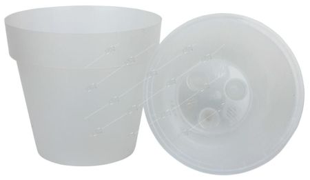 Горшок пластиковый Протея прозрачный с прозрачной вкладкой d14,5 h13см 1,4л, Ливингрин