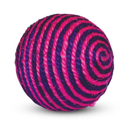 игрушка для кошек из сизаля шарик, фиолетовый, d95мм, triol