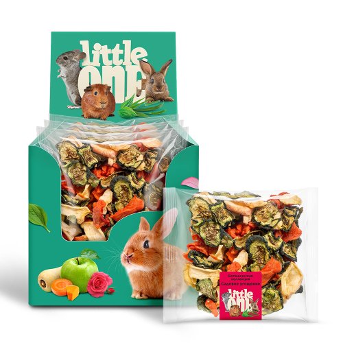 лакомство little one для декоративных животных садовое угощение, пакет 30г 