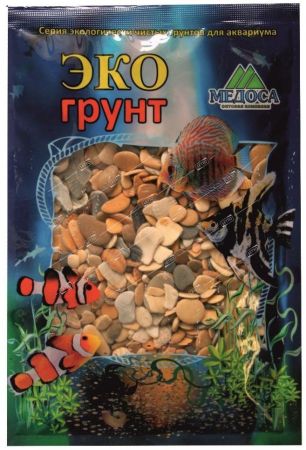 грунт для аквариума галька каспий №3  8-15мм 3,5кг, медоса 