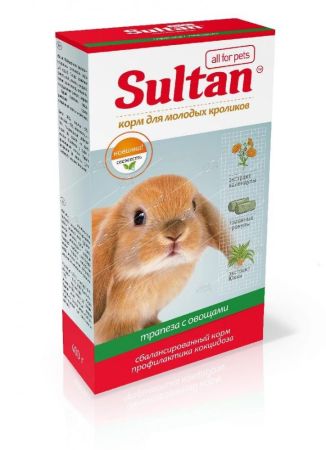 султан трапеза корм для молодых кроликов с овощами 400г