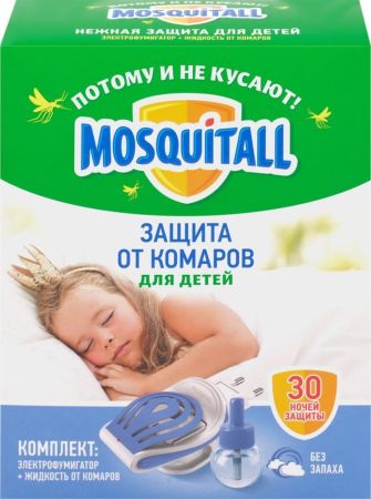 МОСКИТОЛ Комплект от комаров электрофумигатор + жидкость 30 ночей Нежная защита для детей 30мл		