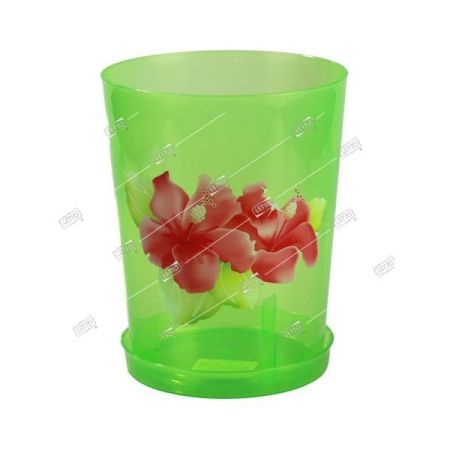 Горшок пластиковый с поддоном для орхидеи зелено 17*17*22 см 3,5л Альтернатива М1455 (20) ВЫВОД