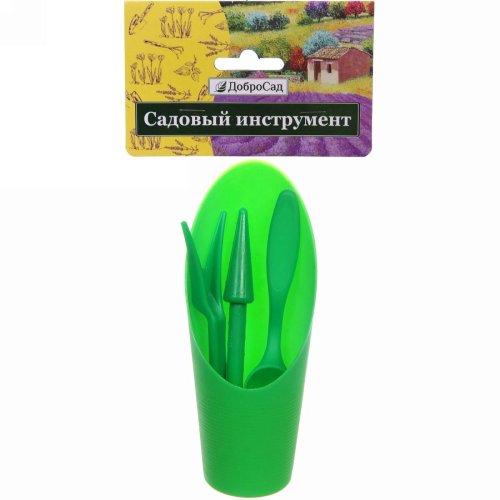 Набор садовых инструментов "Алоэ" 4 предмета, цвет зелёный (718-098)
