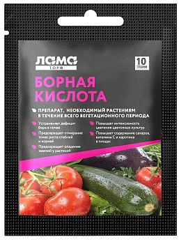 Удобрение БОРНАЯ КИСЛОТА пакет 10г Лама Торф (200) 