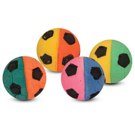 игрушка для кошек "мяч футбольный", разноцветный, d40мм (уп.4шт.), triol