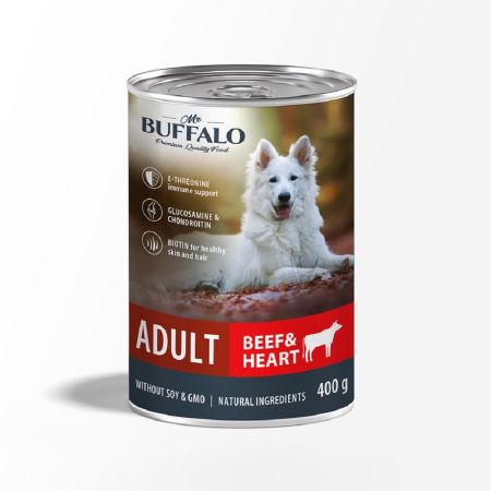 mr.buffalo корм для собак говядина и сердце 400г консервы
