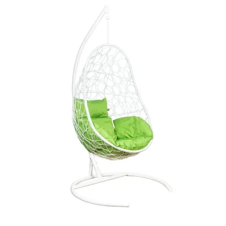 Кресло подвесное Leset Ажур (каркас белый, подушка зеленое яблоко), 98*108*198см