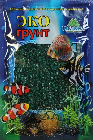 мраморная крошка для аквариума 2-5мм изумрудная (блестящая) 1кг, медоса 500032