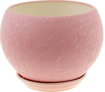 Горшок керамический Шар шелк розовый d8.5см 0.4л