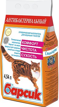 Наполнитель Барсик Антибактер 4,54 л
