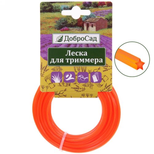 Леска для триммера 2,4мм*15м звезда ДоброСад (702-175)