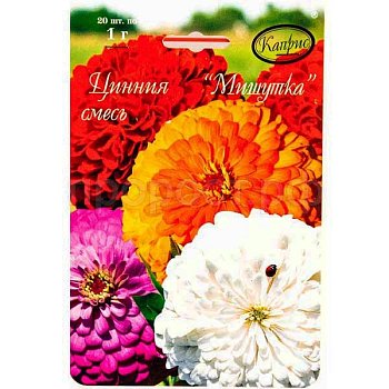 Цинния Мишутка смесь, семена Каприс 20шт по 1г