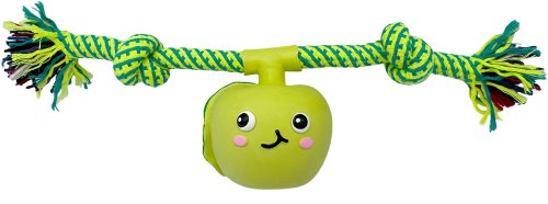 игрушка для собак из латекса яблочко на канате, 7,5*25см