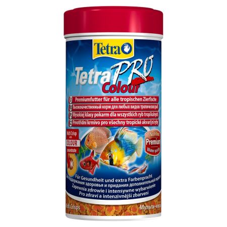 корм для рыб tetrapro colour crisps для улучшения окраса всех декорат. рыб, 250мл