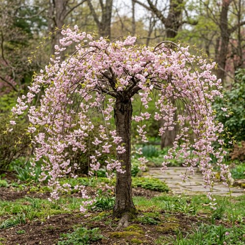 Вишня косматая (Сакура) Pendula Rosea штамб 10/12 с25 110/130 Prunus subhirtella  A.f. (И)