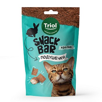 Лакомство для кошек SNACK BAR Мини-подушечки с начинкой из кролика, 30г, Triol 