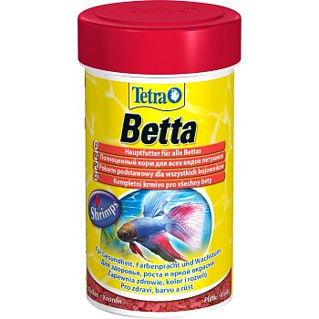 Корм для петушков и других лабиринтовых рыб Tetra Betta, хлопья, 100мл