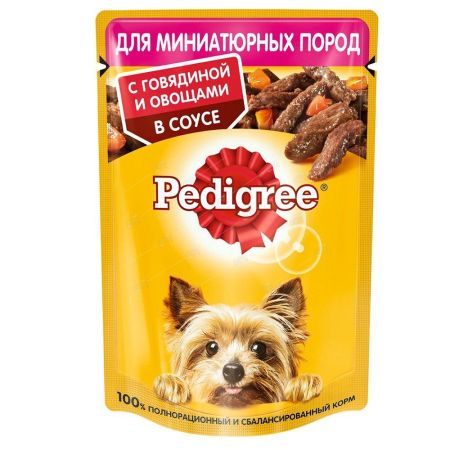 педигри корм для взрослых собак мини с говядиной и овощами в соусе 85г (24) f5879