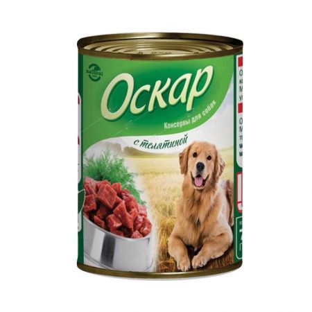 оскар корм для собак с телятиной 350 г консервы