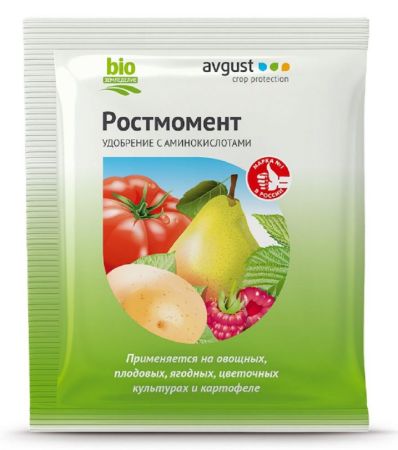 Удобрение органическое для подкормки различных культур Ростмомент 100г Август (50) 