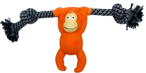игрушка для собак из латекса горилла на канате, 12*25см 