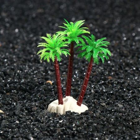 растение искусственное аквариумное "пальма", 8 см, микс цветов (6), пижон аква