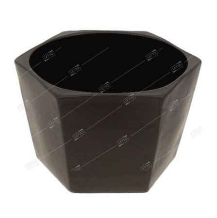 Горшок керамический Шестигранник Эджест черный №3 h10см v1,5
