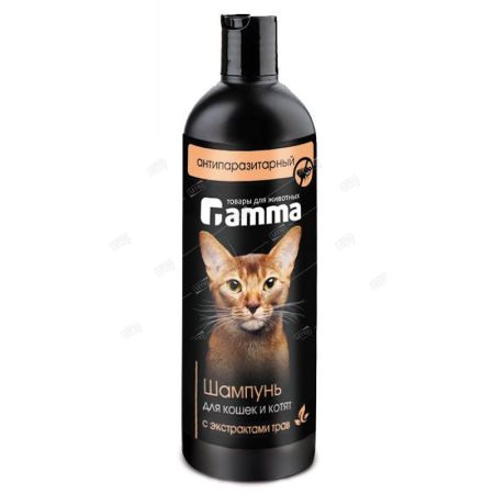 шампунь для кошек и котят антипаразитарный с экстрактом трав 250мл, gamma 