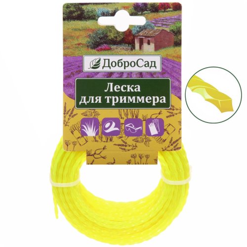 Леска для триммера 2,4мм*15м канат ДоброСад (702-176)