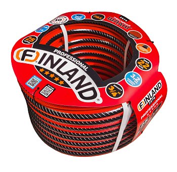 Шланг поливочный ПВХ 3/4" С НАСЕЧКАМИ, 25 м, 3-слойный, красно-черный FINLAND 2576