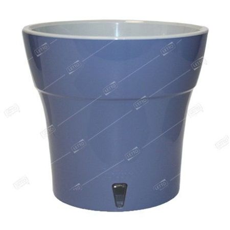 Santino Горшок пластиковый Дали, дымчатый синий-серый, 11*9,7см, 0,6л
