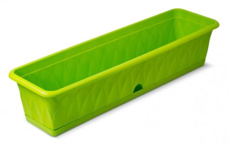 Ящик пластиковый с поддоном Сиена зеленый 81*23*17,4 см Мартика