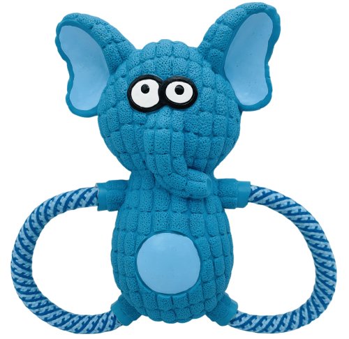 игрушка для собак из латекса слоник с канатами, 19см