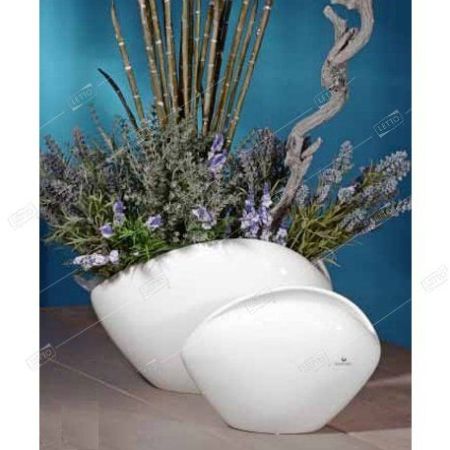 Кашпо керамическое Jardiniere Shell INSPIRIO белый d39см h25cm 61720