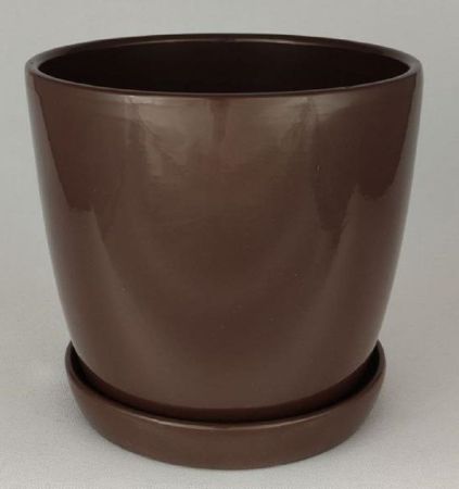 Горшок керамический Глянец премиум шоколад 1л d12,5см h12см 
