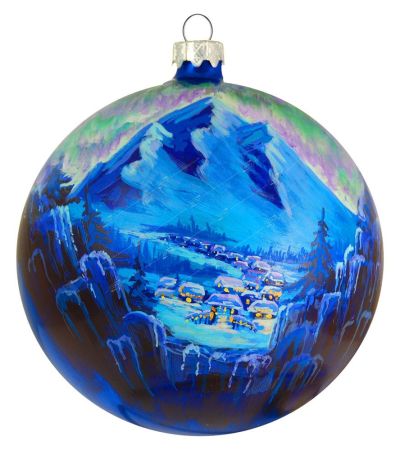 Елочное украшение "Шар Альпийская долина" стекло, D10см ВЫВОД и новогодние товары