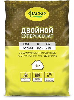 Удобрение СУПЕРФОСФАТ ДВОЙНОЙ 1кг Фаско (25/800) 