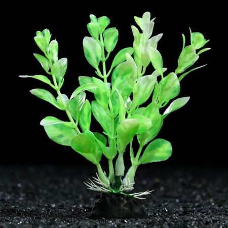 растение искусственное аквариумное зелёно-белое 10см 1 шт, пижон аква