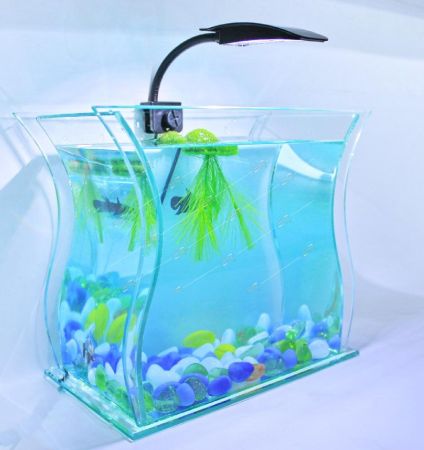 аквариум стеклянный, 4л 2вт, 15*15*18см, v-246 вывод